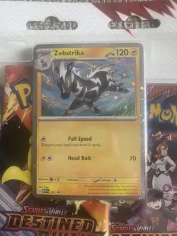 Pokemon TCG: Scarlet & Violet Destined Rivals 3 Pack Triple Blister Zebstrika - Image 4