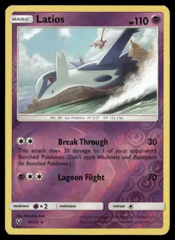 Latios 41/73 Holo Rare Shining Legends Pokemon Reverse Holo MP - Image 1