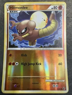 Pokemon TCG Hitmonlee 52/90 Undaunted Reverse Holo Common Eng 2010 - Image 1