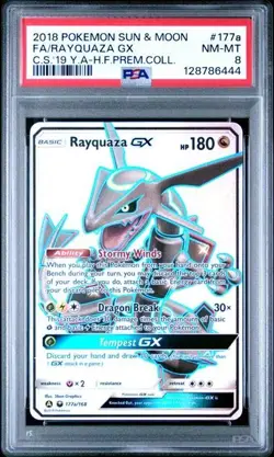 Pokemon TCG Rayquaza GX Celestial Storm Full Art Trio PSA 8 #160/#177/#177a - Image 2