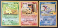 Pokemon First Partner JUMBO 3x Johto Starters Chikorita Cyndaquil Totodile x3 NM - Image 1