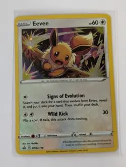Pokemon TCG Sword & Shield Eevee SWSH118 Black Star Promo Cosmos Holo NM - Image 1