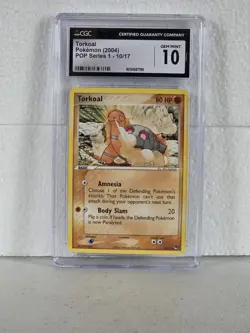 Pokemon TCG Torkoal POP Series 1 10/17 Non Holo Common CGC 10 Gem Mint - Image 1
