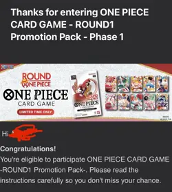 Bandai Namco One Piece Card Game Round1 Promo Pack English 1-Card Pack PRE-SALE - Image 2