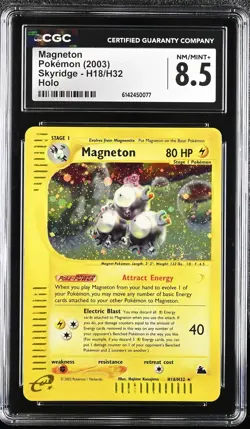 CGC 8.5 NM/MINT+ Magneton H18/H32 Skyridge Holo Swirl Pokemon Card - Image 1