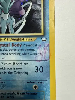 Pokemon TCG WOTC Suicune Holo Rare Card 14/64 Neo Revelation Creased DMG - Image 3