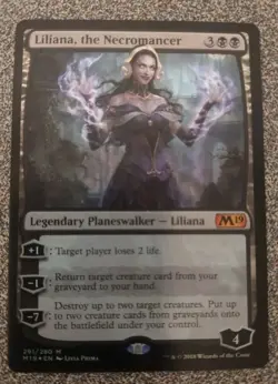 Liliana, the Necromancer Foil Near Mint MTG M19 Planeswalker - Image 1