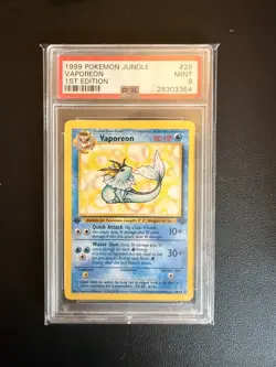 Pokemon TCG Vaporeon 1st Edition Jungle 28/64 Regular 1999-2000 PSA 9 - Image 1