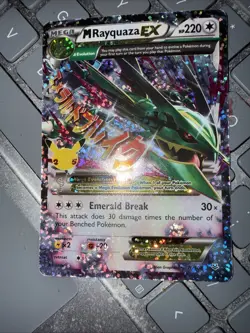 M Rayquaza EX 76/108 Holo Full Art 220 HP Celebrations Classic Collection Card - Image 1