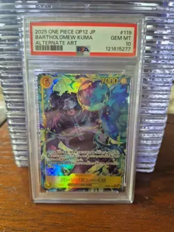 Namco 2025 One Piece OP12-119 Bartholomew Kuma Alt Art Foil PSA 10 - Image 1