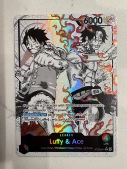 Bandai Luffy & Ace 6000 Power Leader Alt Art Holo ST-03 ST03-001 EN - Image 1