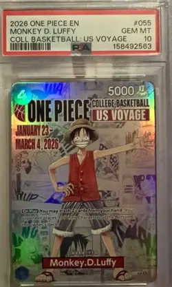 Namco One Piece Monkey D. Luffy P-055 English Promo Foil PSA 10 (2026) - Image 1