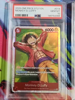2025 One Piece English ST21 #014 Monkey D. Luffy PSA 10 - Image 1
