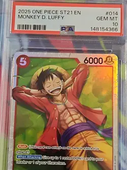 2025 One Piece English ST21 #014 Monkey D. Luffy PSA 10 - Image 2