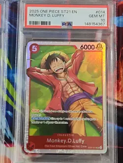 2025 One Piece English ST21 #014 Monkey D. Luffy PSA 10 - Image 5