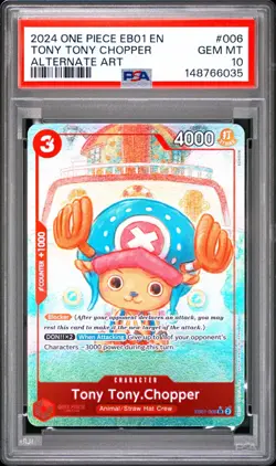One Piece CCG Tony Tony Chopper EB01-006 SR PSA 10 English EB 01 Alternate Art - Image 1