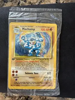 Pokemon TCG Machamp Base Set 8/102 Holo 1st Edition Holo Rare SEALED - Image 1