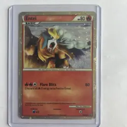 Pokemon TCG Entei Promo Card 2.0 Holo Rare Pop Series HGS520 LP NM - Image 1