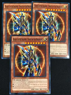 YUGIOH BLACK LUSTER SOLDIER ENVOY OF THE BEGINNING YGLD-ENA02 1ST COMMON X3 (NM) - Image 1