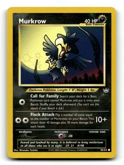 Murkrow 46/64 Common Neo Revelation Pokemon Unlimited LP - Image 1