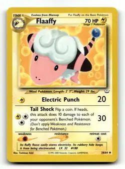 Flaaffy 28/64 Uncommon Neo Revelation Pokemon Unlimited LP - Image 1