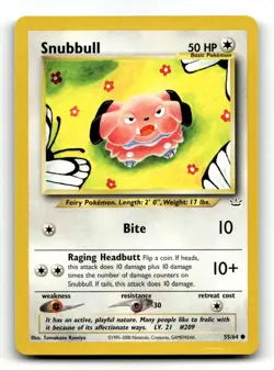 Snubbull 55/64 Common Neo Revelation Pokemon Unlimited LP - Image 1