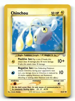 Chinchou 42/64 Common Neo Revelation Pokemon Unlimited LP - Image 1