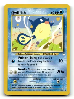 Qwilfish 49/64 Common Neo Revelation Pokemon Unlimited LP - Image 1