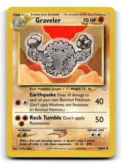 Graveler 30/64 Uncommon Neo Revelation Pokemon Unlimited LP - Image 1