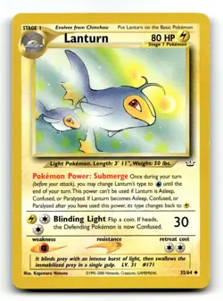 Lanturn 32/64 Uncommon Neo Revelation Pokemon Unlimited LP - Image 1