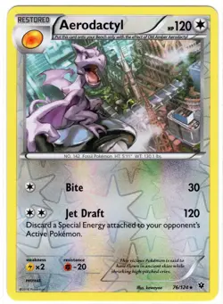 Aerodactyl 76/124 Rare Fates Collide Pokemon Reverse Holo Near Mint - Image 1