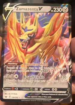 Zamazenta V 139/202 Holo V Rare Sword & Shield Pokemon Near Mint - Image 1