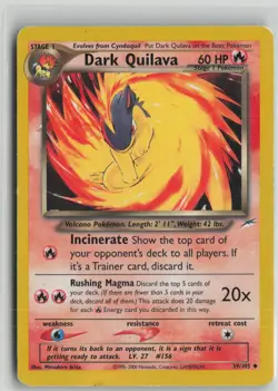 Dark Quilava 39/105 Uncommon Neo Destiny Pokemon Unlimited Heavily Played - Image 1