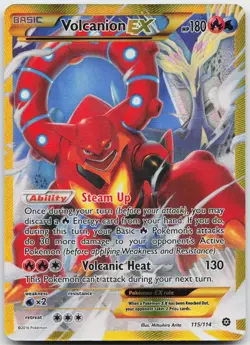Volcanion EX 115/114 Secret Rare Steam Siege Pokemon Holo Near Mint - Image 1