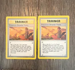Pokemon Gym Challenge Pokemon Breeder Fields 62/64 Trainer Card Lot (2) - Image 1