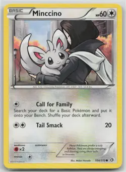 Minccino 104/113 Common Legendary Treasures Pokemon Moderately Played - Image 1