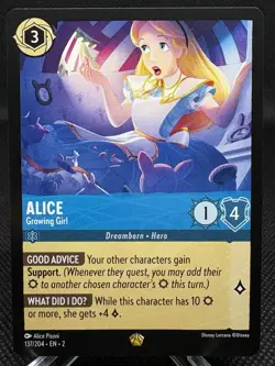 Disney Lorcana Alice Growing Girl 137/204 | LEGENDARY | Rise of the Floodborn NM - Image 1