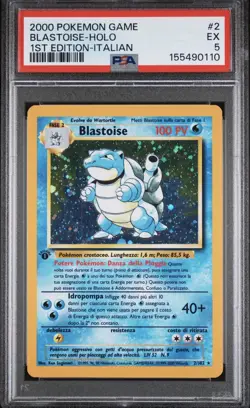 2000 Pokemon Blastoise Holo 1st Edition Italian #4 PSA 5 EX - Image 1