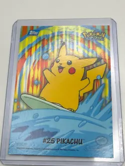 Topps 2000 Pokemon TV Animation Series 2 Surfing #25 Pikachu 1st Edition (NM) - Image 1