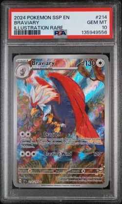 2024 Pokemon SV08 Surging Sparks | #214 Braviary Illustration Rare | PSA 10 - Image 2