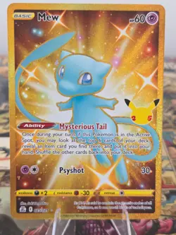 Mew 025/025 Gold Celebrations 25th Anniversary Pokemon Card MINT NEAR MINT - Image 1