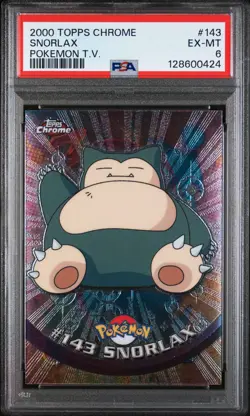 2000 TOPPS CHROME POKEMON T.V. #143 SNORLAX PSA 6 - Image 1