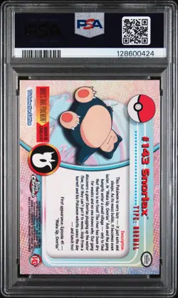 2000 TOPPS CHROME POKEMON T.V. #143 SNORLAX PSA 6 - Image 2