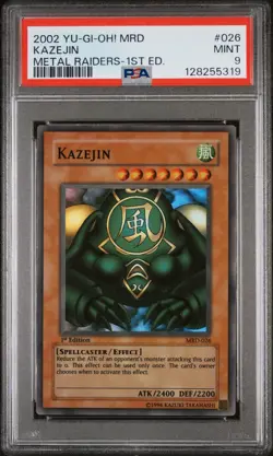 Yu-Gi-Oh! Kazejin MRD-026 Metal Raiders 1st Ed PSA 9 2002 - Image 1