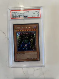 Yugioh 2002 Gate Guardian MRD-000 Metal Raiders Unlimited PSA 8 - Image 1