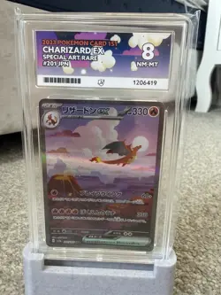 Pokemon TCG Charizard EX 201/165 JPN 151 SV2a SAR Ace 8 - Image 1