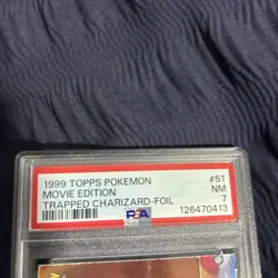 1999 TOPPS POKEMON THE MOVIE EDT TRAPPED CHARIZARD-FOIL #51 MOVIE EDITION PSA 7 - Image 2