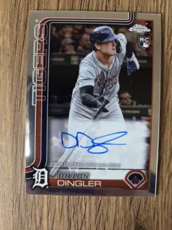 Dillon Dingler 2025 Topps Chrome MLB Baseball Rare Rookie Autograph Card - Image 1