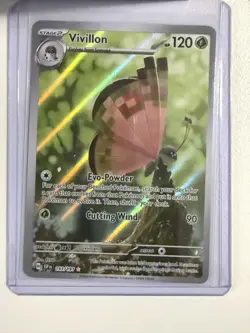 Pokemon TCG Vivillon 193/191 Surging Sparks SV08 Illustration Rare Full Art Holo - Image 1