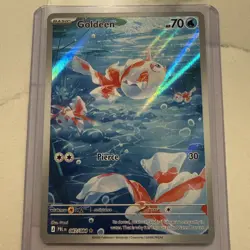 Goldeen Illustration IR Rare 087/084 Pitch Black Card in hand! Pokemon English - Image 1